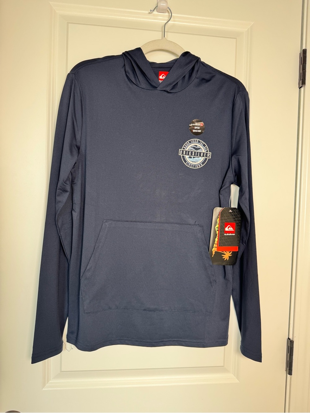 Quiksilver Navy Performance Hooded Long-Sleeve Pullover